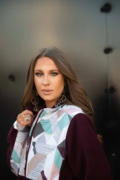 HOOey "Ladies Tech Fleece Jacket" Burgundy W/Multi-Color Print 9 HOOey "Ladies Tech Fleece Jacket" Burgundy W/Multi-Color Print -HOOey Shop 21 Hooey 404