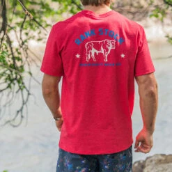 HOOey "Charbray" Red W/White/Blue Rank Stock Logo T-shirt -HOOey Shop 2R5A5970 41b22947 7513 4098 9322 452636289b50