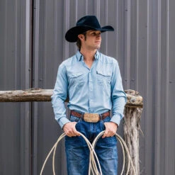 HOOey "Sol" Ashley Blue Long Sleeve Pearl Snap Shirt 7 HOOey "Sol" Ashley Blue Long Sleeve Pearl Snap Shirt -HOOey Shop 2R5A6229