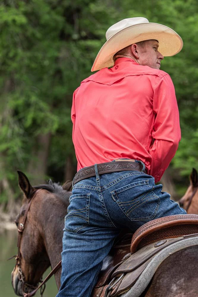 HOOey "Sol"Watermelon Long Sleeve Pearl Snap Shirt 6 HOOey "Sol"Watermelon Long Sleeve Pearl Snap Shirt - Image 4