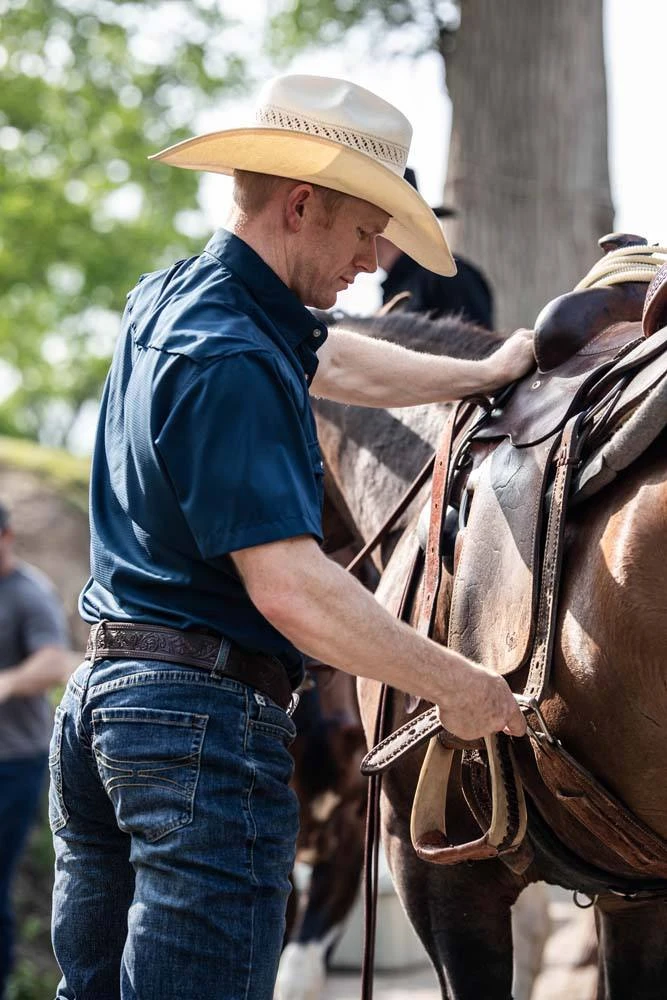 HOOey "Sol" Navy Short Sleeve Pearl Snap Shirt 5 HOOey "Sol" Navy Short Sleeve Pearl Snap Shirt - Image 3