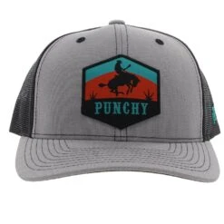 HOOey "Punchy" Patch, Grey/Black Hat -HOOey Shop 5027T GYBK01 6550e524 0297 49aa 9e7b 8ff46ce4a0e0