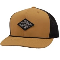 HOOey "Graphite" Tan/Black W/black & White Diamond Patch Hat
