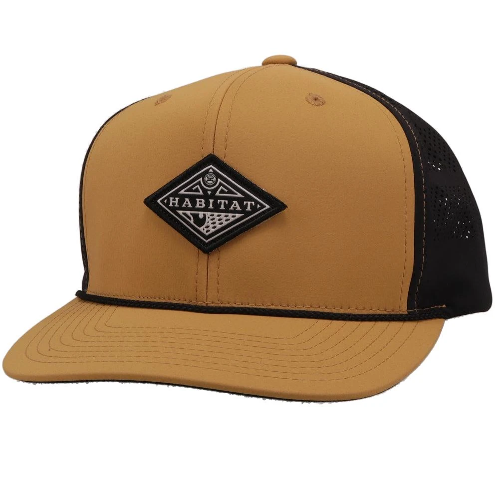 HOOey "Graphite" Tan/Black W/black & White Diamond Patch Hat 3 HOOey "Graphite" Tan/Black W/black & White Diamond Patch Hat