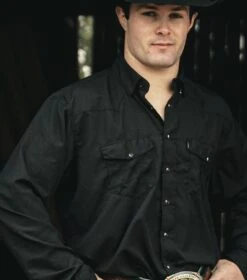 HOOey "Sol" Black Long Sleeve Pearl Snap Shirt 6 HOOey "Sol" Black Long Sleeve Pearl Snap Shirt -HOOey Shop BK1 1419