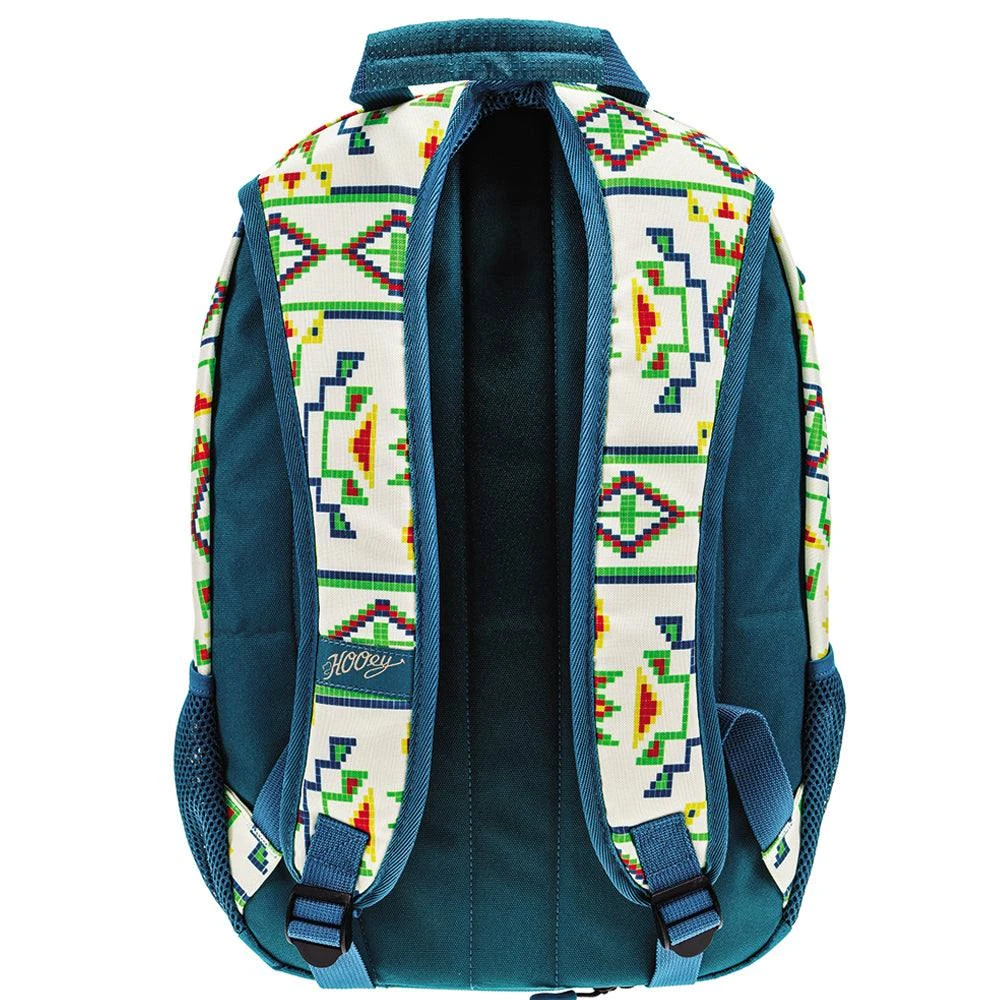 "Rockstar" Cream/Teal W/Breaded Pattern Hooey Backpack 4 "Rockstar" Cream/Teal W/Breaded Pattern Hooey Backpack - Image 2