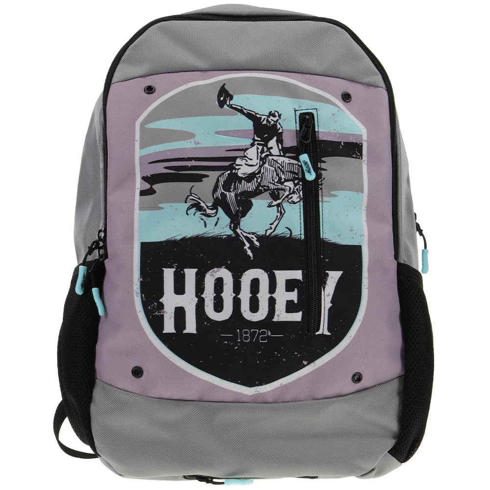 "Rockstar" Hooey Backpack Grey/Turquoise Cheyenne Logo W/Grey/Black 2 "Rockstar" Hooey Backpack Grey/Turquoise Cheyenne Logo W/Grey/Black