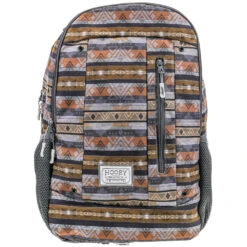 "Rockstar" Hooey Backpack Grey/Tan Stripe W/Charcoal