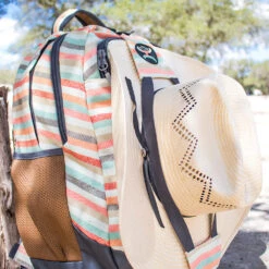 "Ox" Hooey Backpack Cream/Tan Stripe W/Tan -HOOey Shop Backpack 32