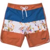 HOOey "Shaka" Blue/Orange W/ Floral Pattern Board Shorts -HOOey Shop HB2021BLOR front white