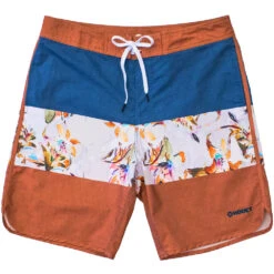 HOOey Youth "Shaka" Blue/Orange W/ Floral Pattern Board Shorts