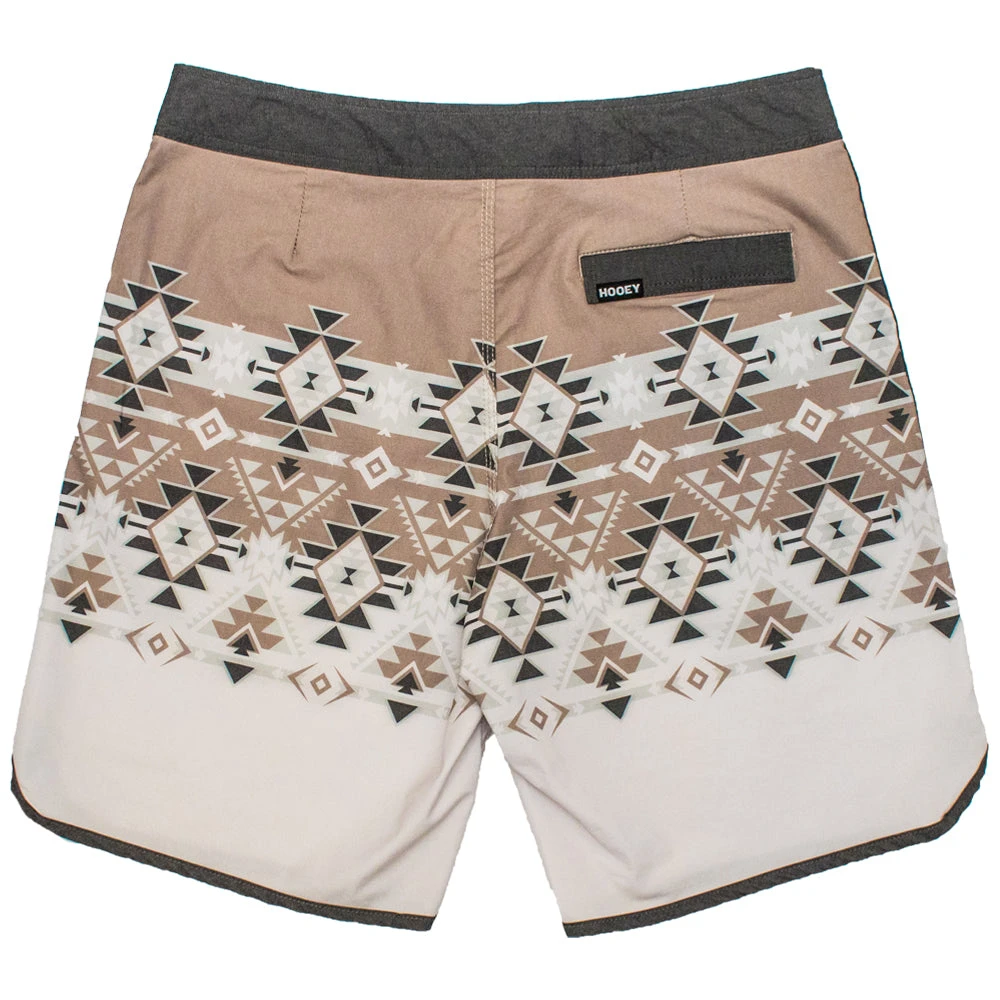 HOOey "Shaka" Brown/Cream W/Aztec Pattern Board Shorts 4 HOOey "Shaka" Brown/Cream W/Aztec Pattern Board Shorts - Image 2