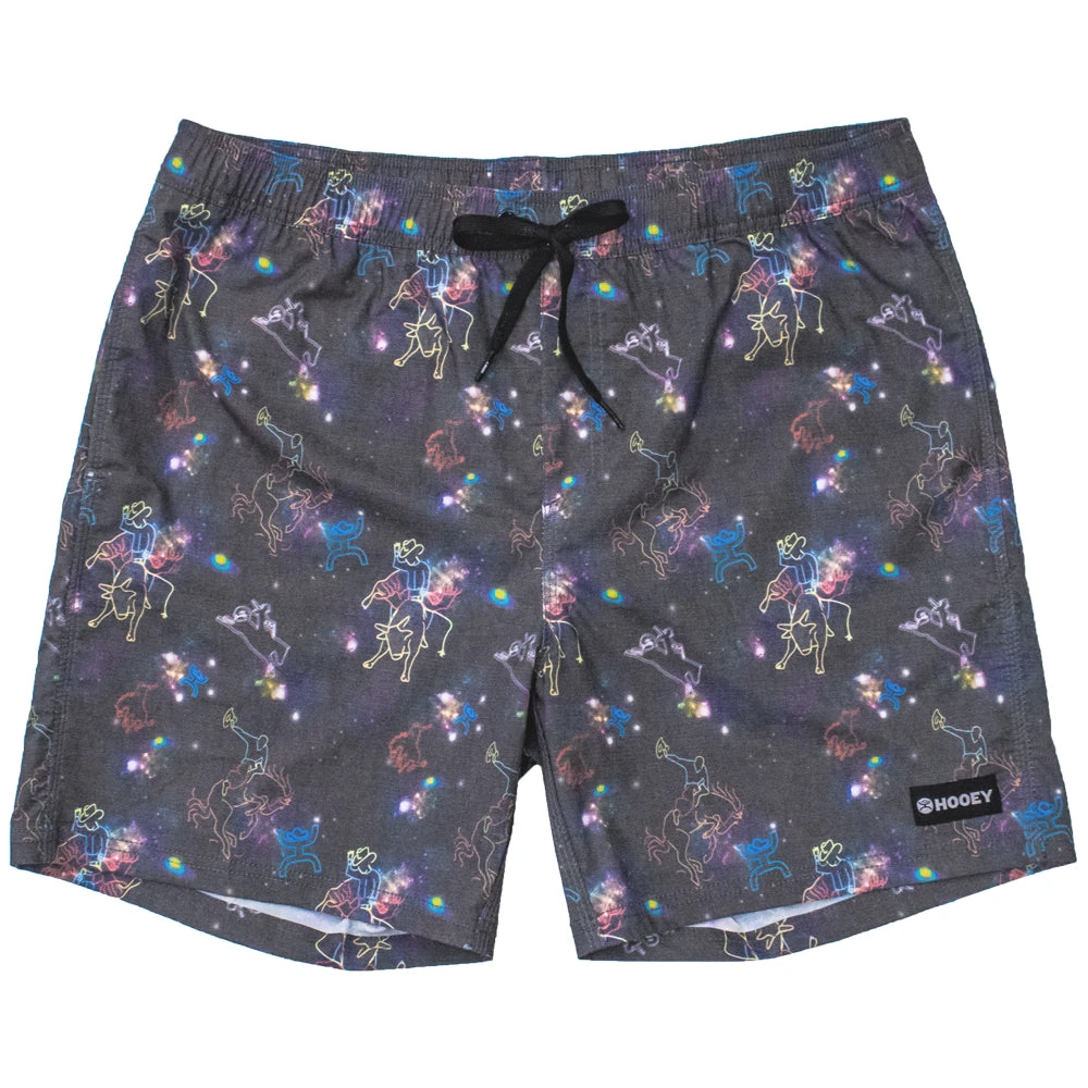 HOOey "Bigwake" Black W/Space Cowboy Pattern Board Shorts 3 HOOey "Bigwake" Black W/Space Cowboy Pattern Board Shorts