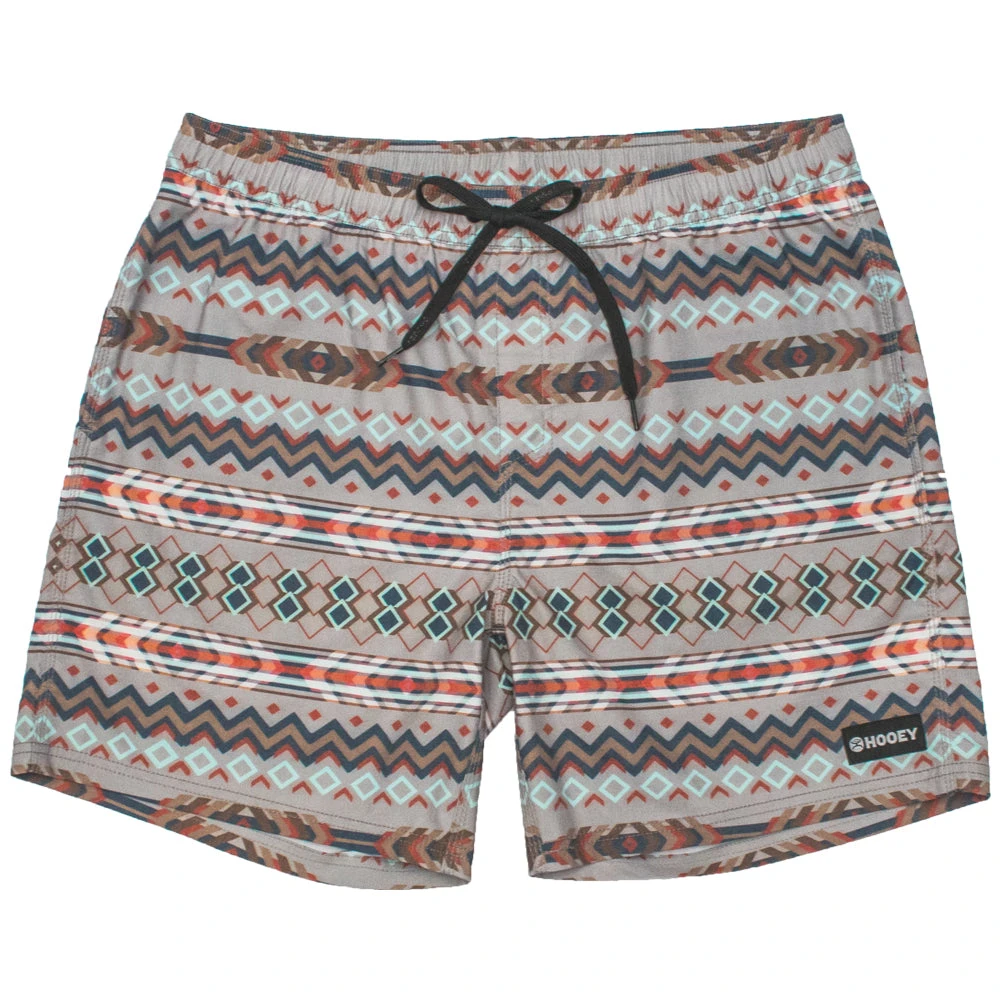 HOOey "Bigwake" Grey/Red/Blue Aztec Pattern Board Shorts 3 HOOey "Bigwake" Grey/Red/Blue Aztec Pattern Board Shorts