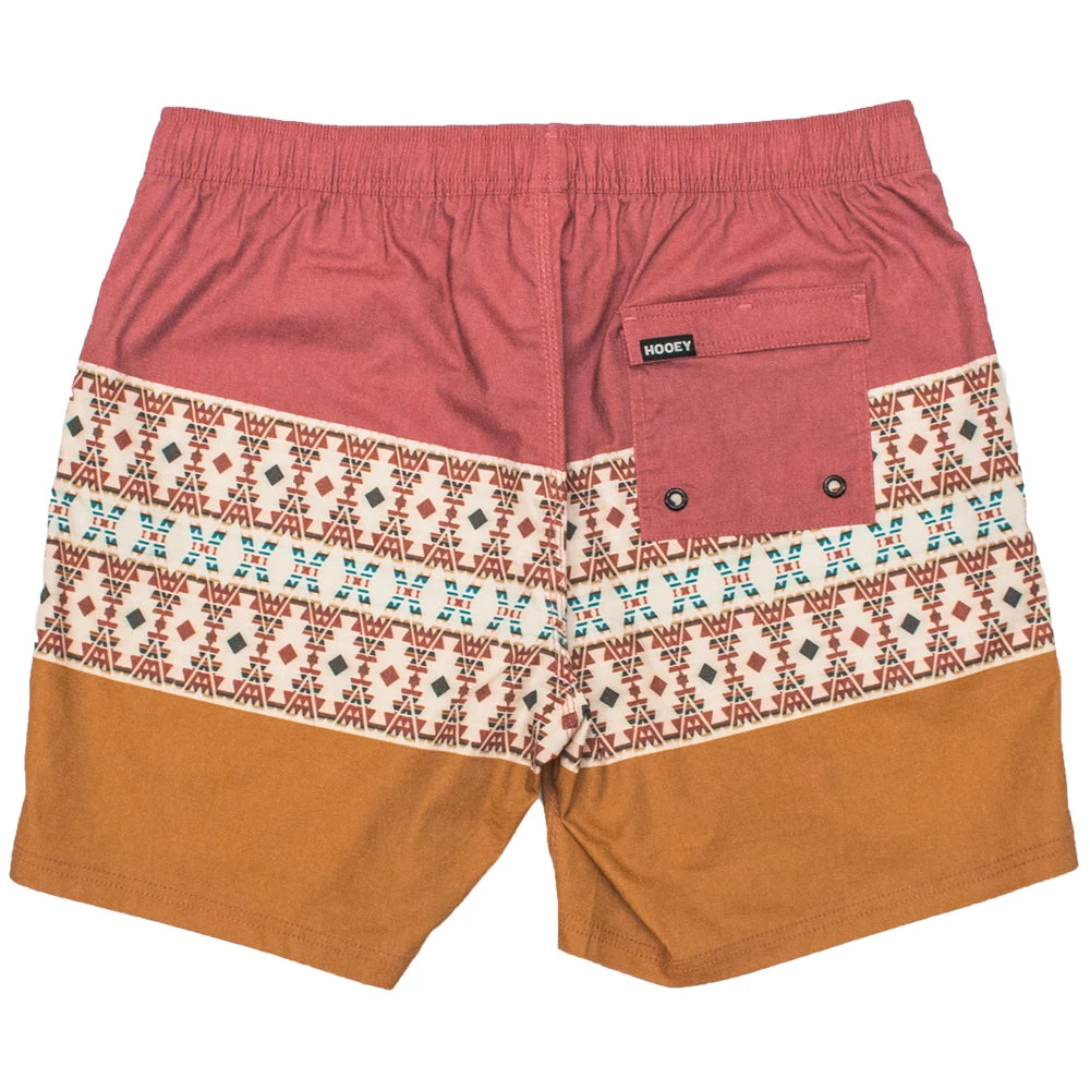 HOOey "Bigwake" Red/Orange W/Aztec Pattern Board Shorts 4 HOOey "Bigwake" Red/Orange W/Aztec Pattern Board Shorts - Image 2