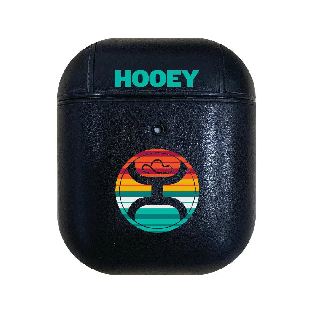 Black Leatherette /Serape Hooey Logo Airpod Case 3 Black Leatherette /Serape Hooey Logo Airpod Case