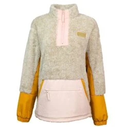 HOOey "Ladies Fleece Pullover" Tan W/Yellow/Pink Detailing