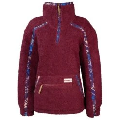 HOOey "Ladies Sherpa Pullover" Pink W/ Purple Aztec Accents