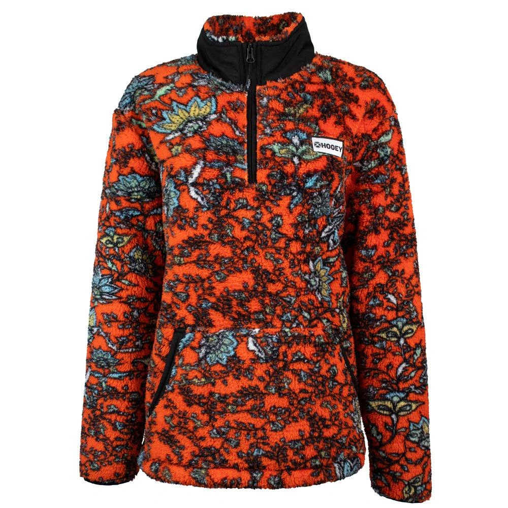 HOOey "Ladies Fleece Pullover" Red/Floral 3 HOOey "Ladies Fleece Pullover" Red/Floral