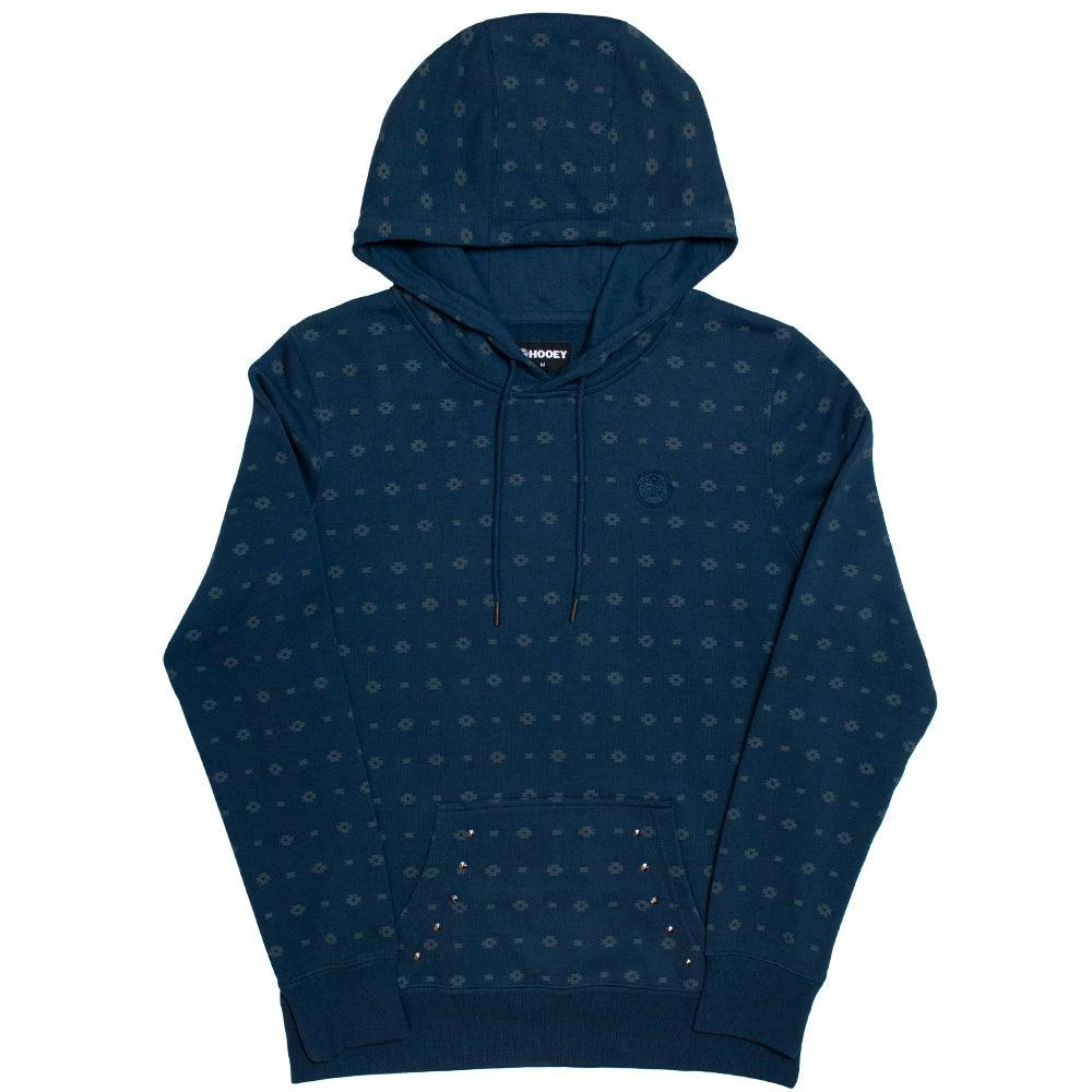 HOOey "Mesa" Navy W/White Aztec Pattern & Silver Studs Hoody 3 HOOey "Mesa" Navy W/White Aztec Pattern & Silver Studs Hoody