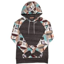 HOOey "Summit" Brown Space Dye W/Multi Color Pattern Hoody