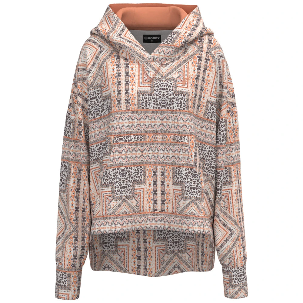HOOey "Roomy" Pink /Black Multi Pattern Hoody 3 HOOey "Roomy" Pink /Black Multi Pattern Hoody