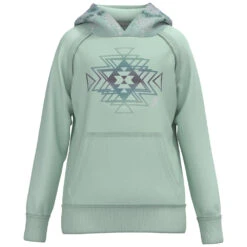 HOOey Youth "Chaparral" Hoody Teal W/Aztec