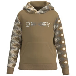 HOOey Youth "Lock-Up" Hoody Tan W/Cream/Black/Tan Aztec Pattern