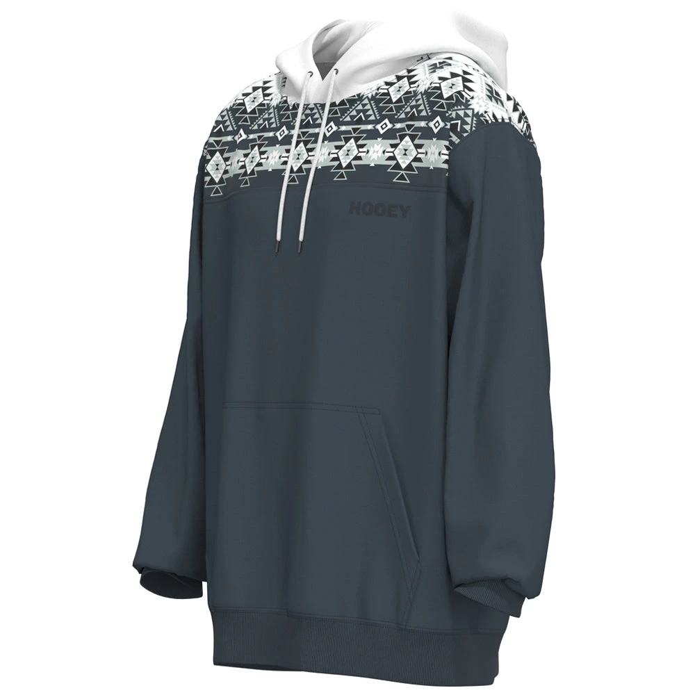 HOOey "Ridge" Hoody White/Denim W/Aztec Pattern 6 HOOey "Ridge" Hoody White/Denim W/Aztec Pattern - Image 4