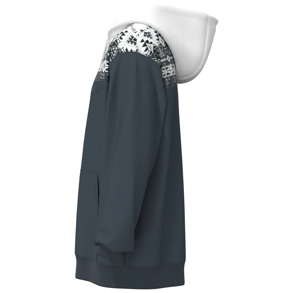 HOOey "Ridge" Hoody White/Denim W/Aztec Pattern 5 HOOey "Ridge" Hoody White/Denim W/Aztec Pattern - Image 3