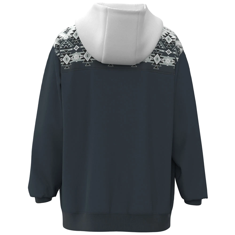 HOOey "Ridge" Hoody White/Denim W/Aztec Pattern 4 HOOey "Ridge" Hoody White/Denim W/Aztec Pattern - Image 2