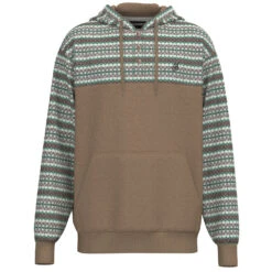 HOOey "Jimmy" Hoody Brown W/ Cream Multi Color Stripes