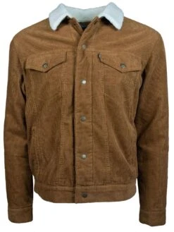 "Hooey Cord Jacket" Tan With Cream Sherpa