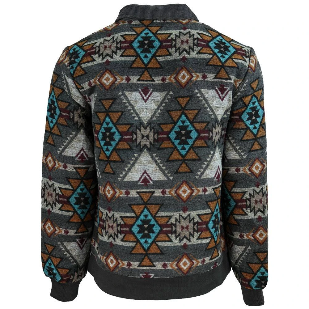 "Presidio" Hooey Bomber Jacket Tan/Brown Aztec Pattern 4 "Presidio" Hooey Bomber Jacket Tan/Brown Aztec Pattern - Image 2