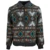 "Presidio" Hooey Bomber Jacket Tan/Brown Aztec Pattern -HOOey Shop HJ090BRAZ front