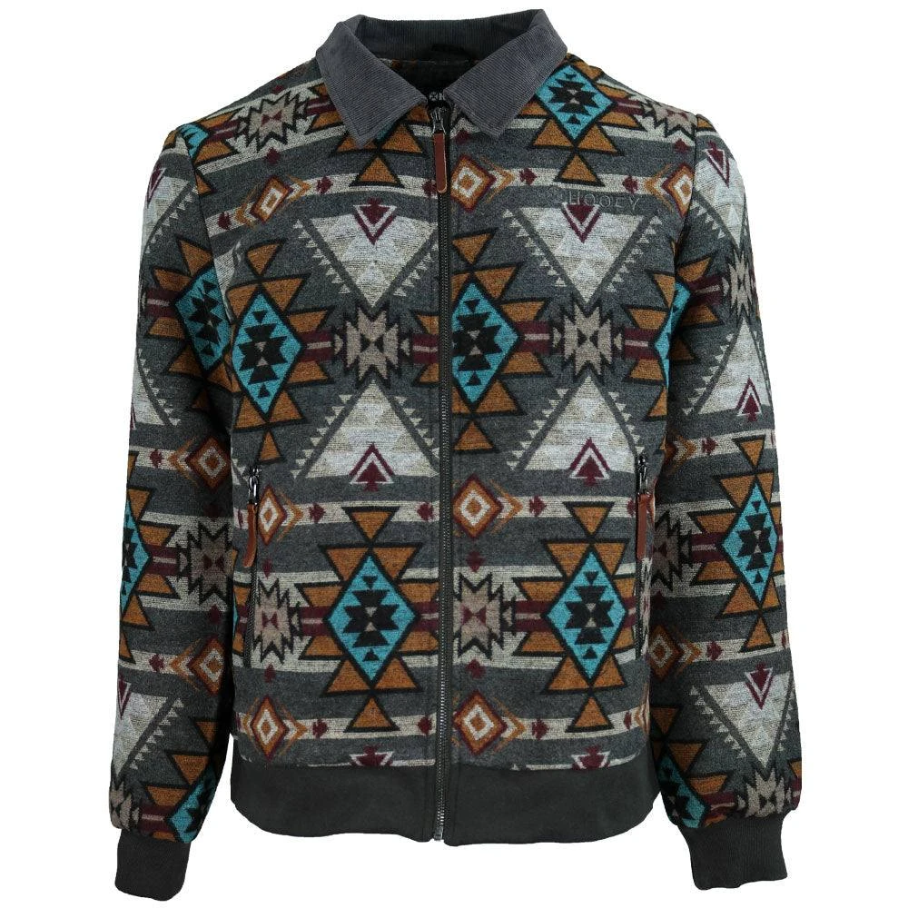 "Presidio" Hooey Bomber Jacket Tan/Brown Aztec Pattern 3 "Presidio" Hooey Bomber Jacket Tan/Brown Aztec Pattern