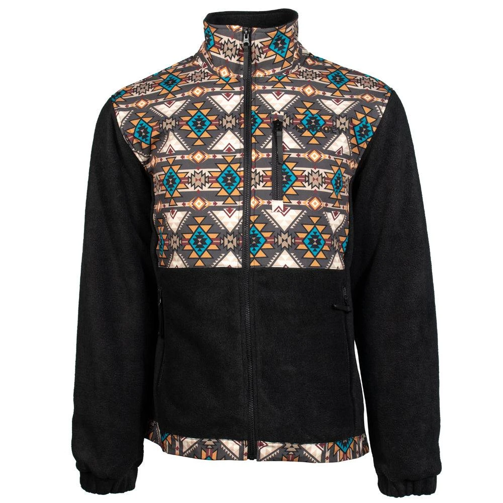 "Hooey Tech Fleece Jacket" Brown /Aztec 3 "Hooey Tech Fleece Jacket" Brown /Aztec