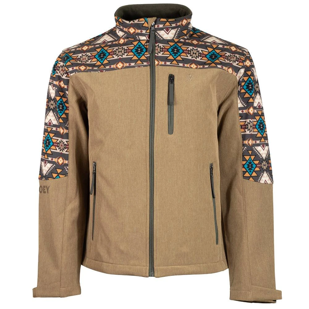 "Hooey Softshell Jacket" Tan W/Aztec Detailing 3 "Hooey Softshell Jacket" Tan W/Aztec Detailing