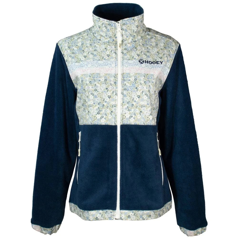 HOOey "Ladies Tech Fleece Jacket" Blue W/Floral Print 3 HOOey "Ladies Tech Fleece Jacket" Blue W/Floral Print