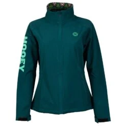 HOOey Youth "Girls Soft Shell Jacket" Teal W/Multi Color Pattern Lining