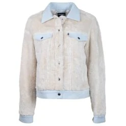 "Hooey Ladies Jacket " Cream Sherpa W/Denim Accents