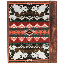 HOOey "Ponderosa" Leather Notebook Cover Brown/Red/White Pattern -HOOey Shop HNC23 1DSpring202302