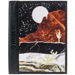 HOOey "Desert Nights" Leather Notebook Cover Black/Brown Desert Night Pattern