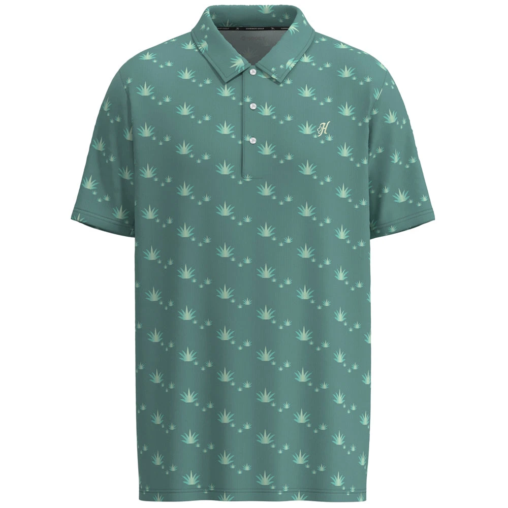 HOOey "The Weekender" Teal W/Agave Leaf Pattern Polo 3 HOOey "The Weekender" Teal W/Agave Leaf Pattern Polo