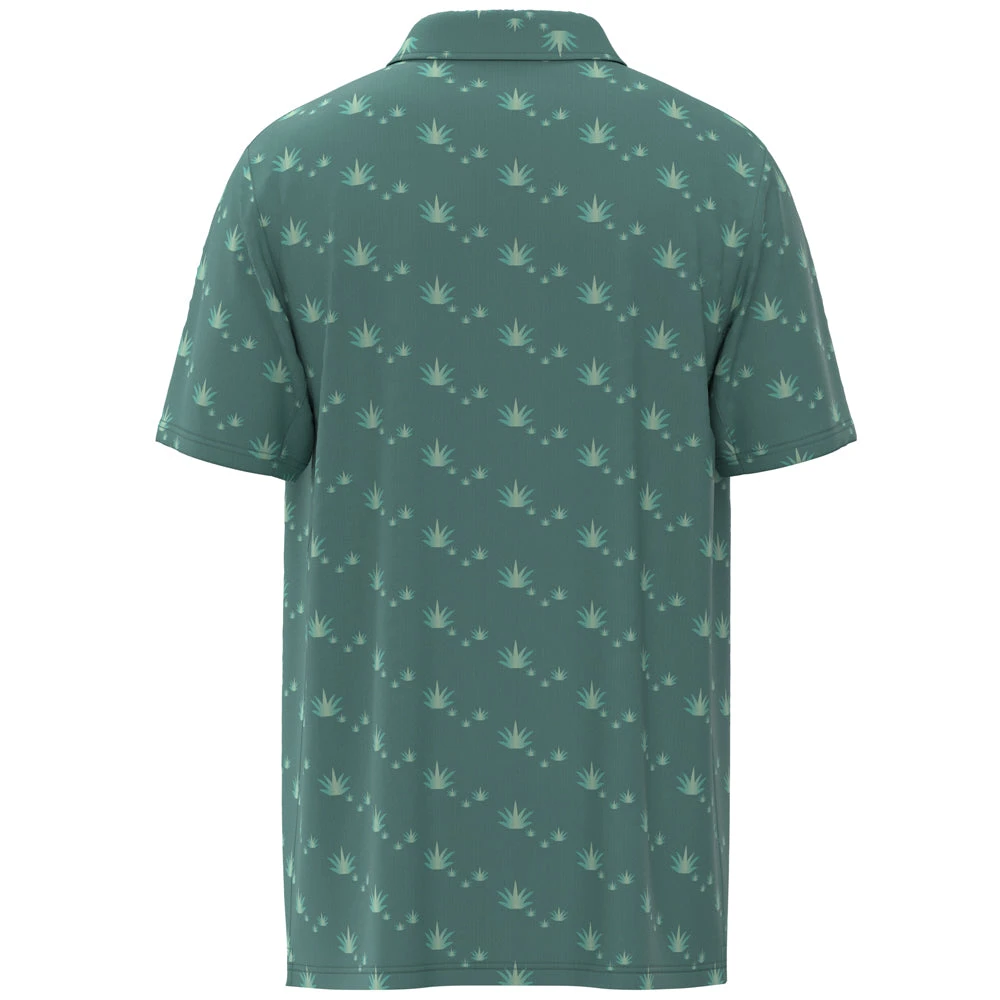 HOOey "The Weekender" Teal W/Agave Leaf Pattern Polo 4 HOOey "The Weekender" Teal W/Agave Leaf Pattern Polo - Image 2