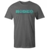 HOOey "Rodeo" Grey T-shirt W/Turquoise & Black Logo -HOOey Shop HT1532GY front