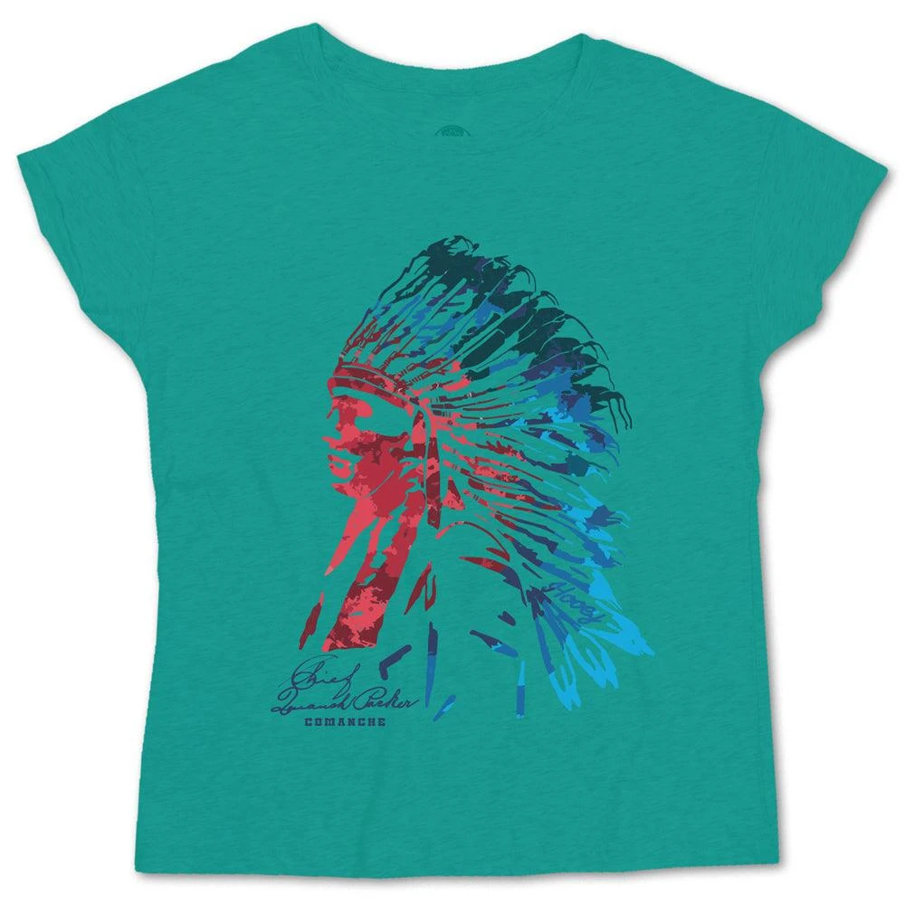HOOey "Quanah" Turquoise T-shirt W/Multi Color 3 HOOey "Quanah" Turquoise T-shirt W/Multi Color
