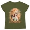HOOey "Rowdy Jane" Olive T-shirt W/Cowgirl Logo -HOOey Shop HT1541OL
