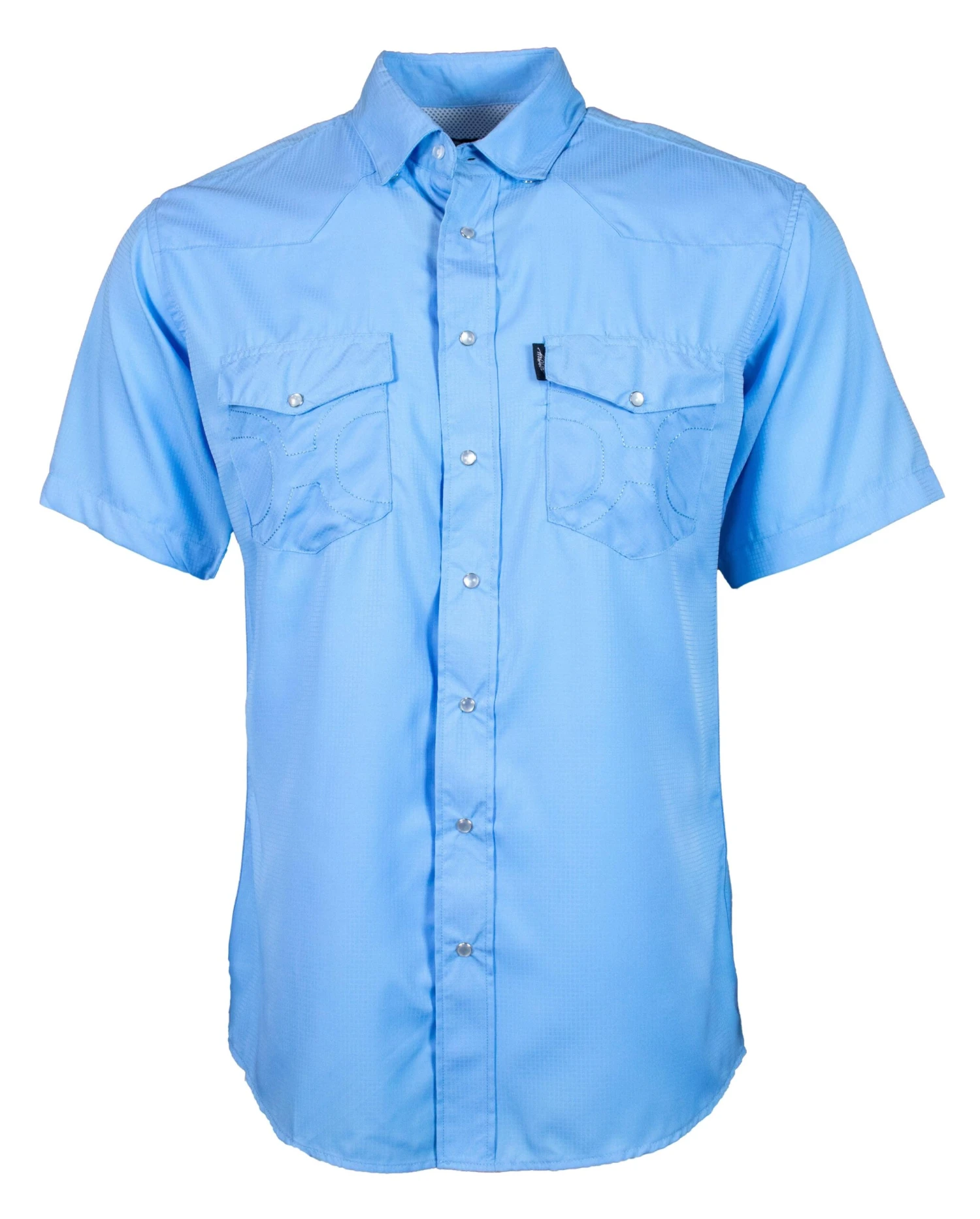 HOOey "Sol" Sky Blue Short Sleeve Pearl Snap Shirt 3 HOOey "Sol" Sky Blue Short Sleeve Pearl Snap Shirt