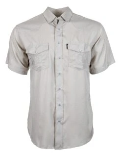 HOOey "Sol" Tan Short Sleeve Pearl Snap Shirt